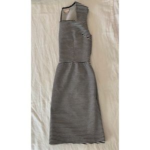 Merona Women’s Black and White Striped Dress Sz L